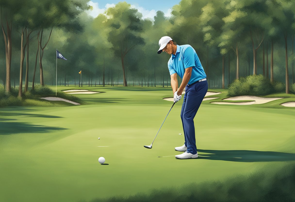 A golfer tees up with the Ball Backwards Blueprint, launching a ball soaring 20+ yards further than before