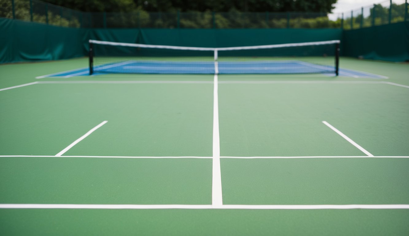 Lapangan tenis dengan tanda untuk taruhan handicap