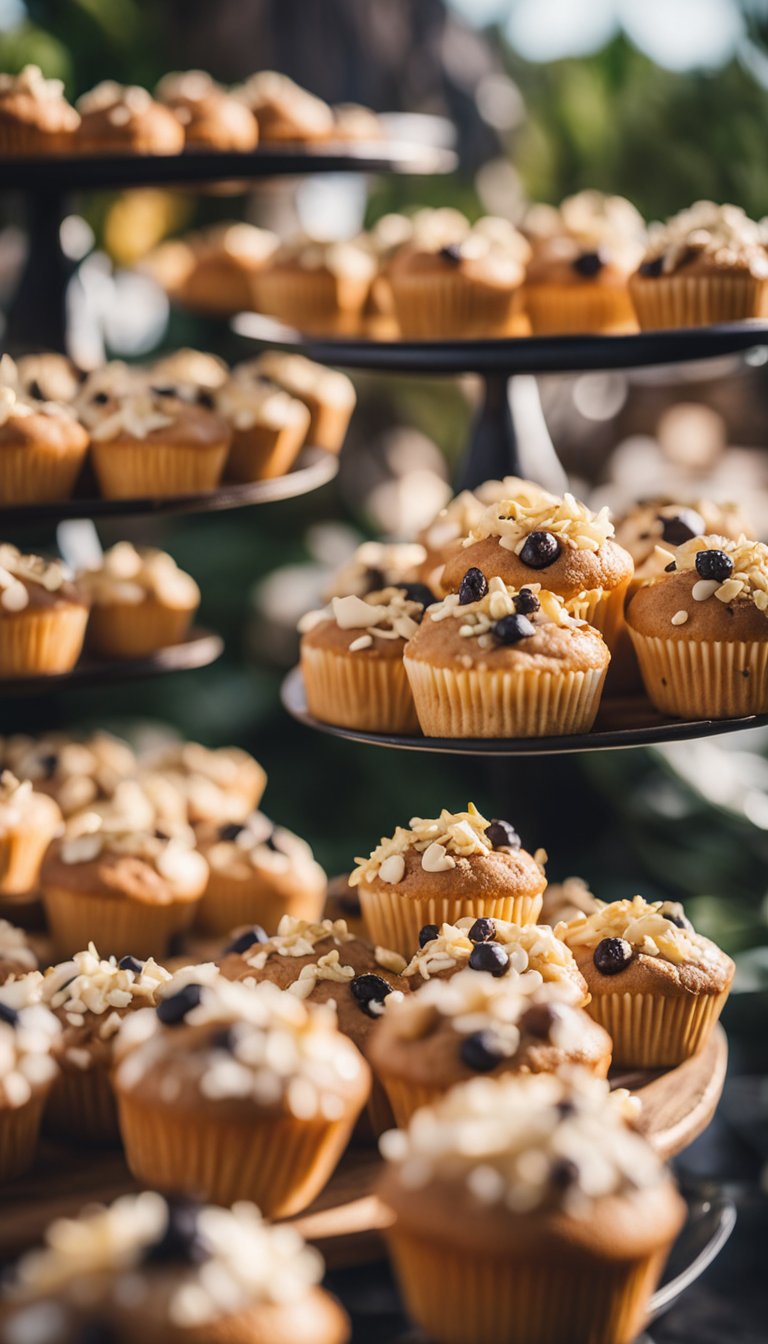 A platter of mini muffins surrounded by coconut and other keto-friendly ingredients at a zoo concession stand