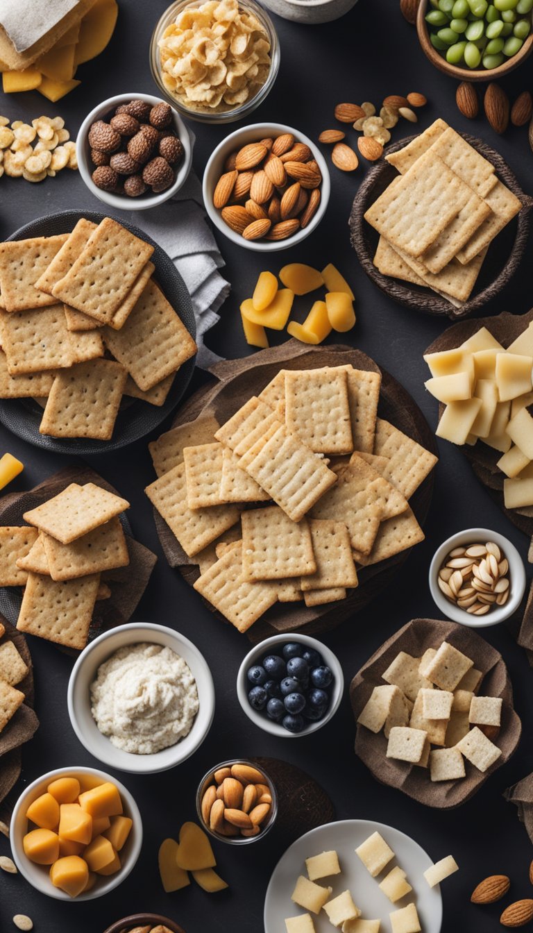 A table spread with almond flour crackers and keto-friendly snacks at a zoo concession stand