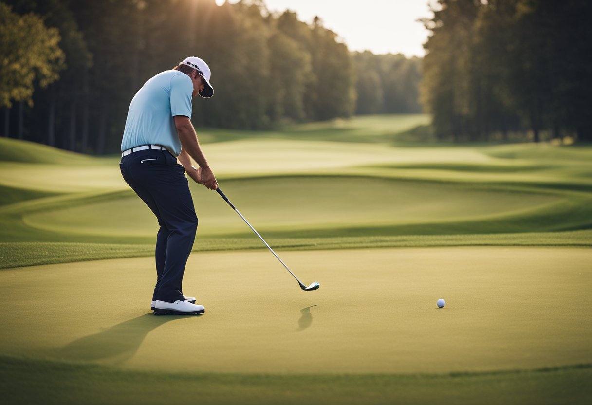 A golfer teeing off at a scenic, affordable golf course near Whitewater, WI, following the etiquette and rules of the game