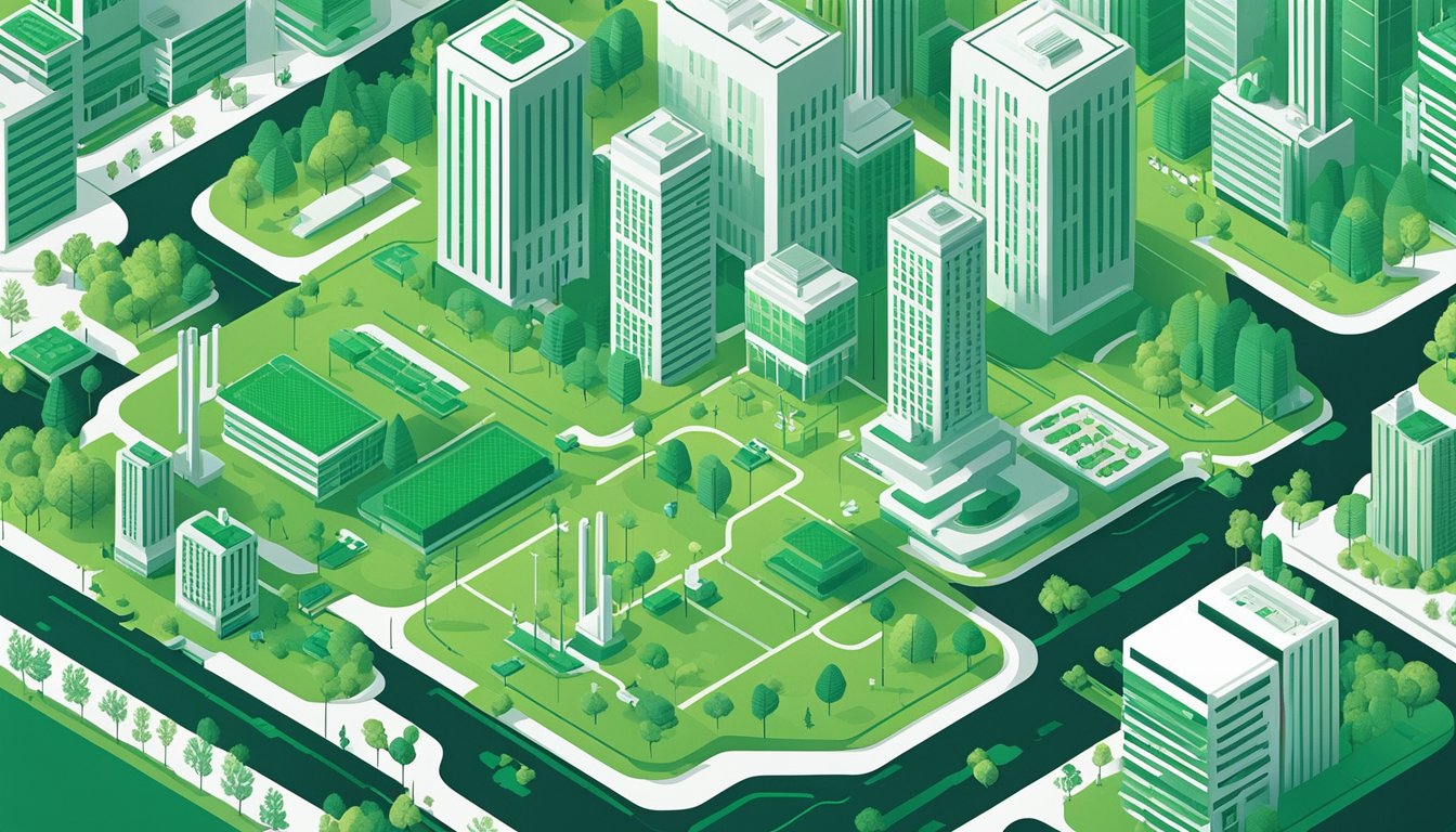 Here's How I Would Improve Resource Efficiency if I Was a World Leader 3 A world leader implementing renewable energy sources and sustainable practices in a bustling city