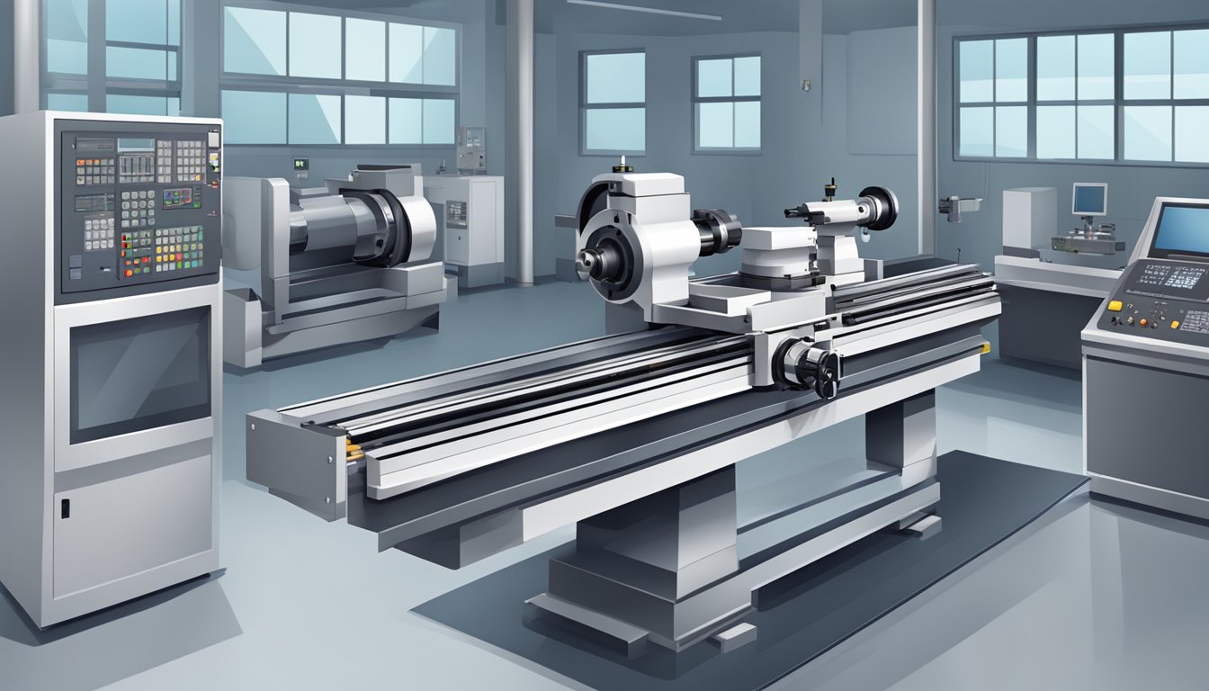 What Is CNC Lathe Machine: A Complete Guide to Modern Machining Technology 3 A CNC lathe machine with spindle, chuck, tool turret, and control panel in a manufacturing workshop