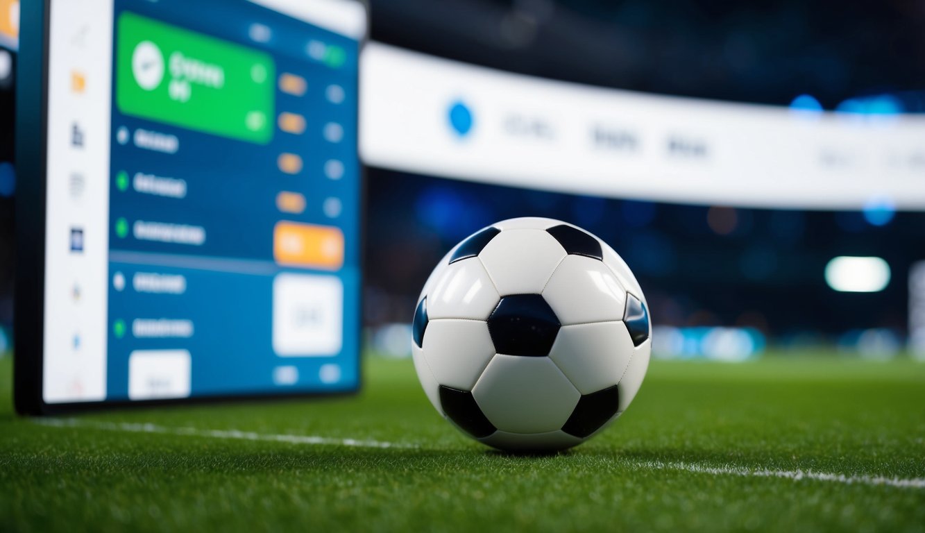 Sebuah bola sepak yang menggelinding melalui platform taruhan online yang ramping dan modern dengan akses yang cepat dan mudah