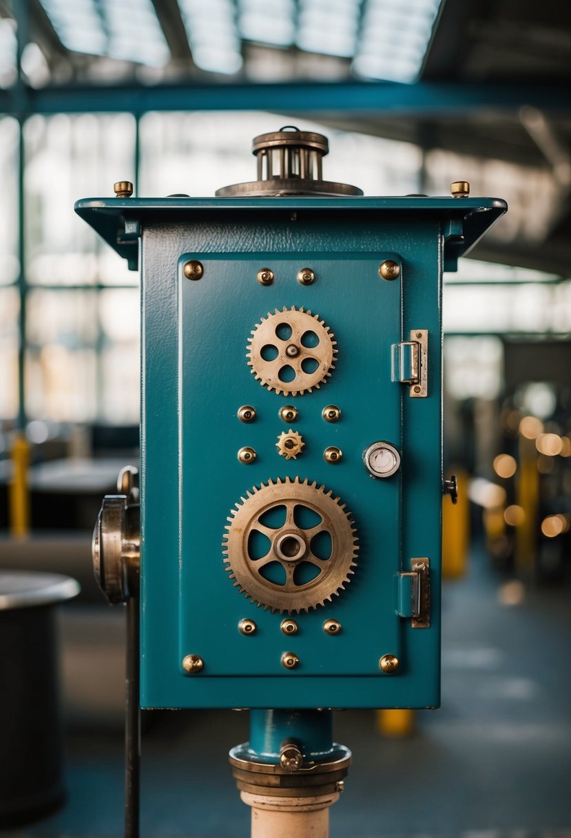 A refurbished signal box with industrial elements, showcasing studs and gears, inspires wedding earring designs