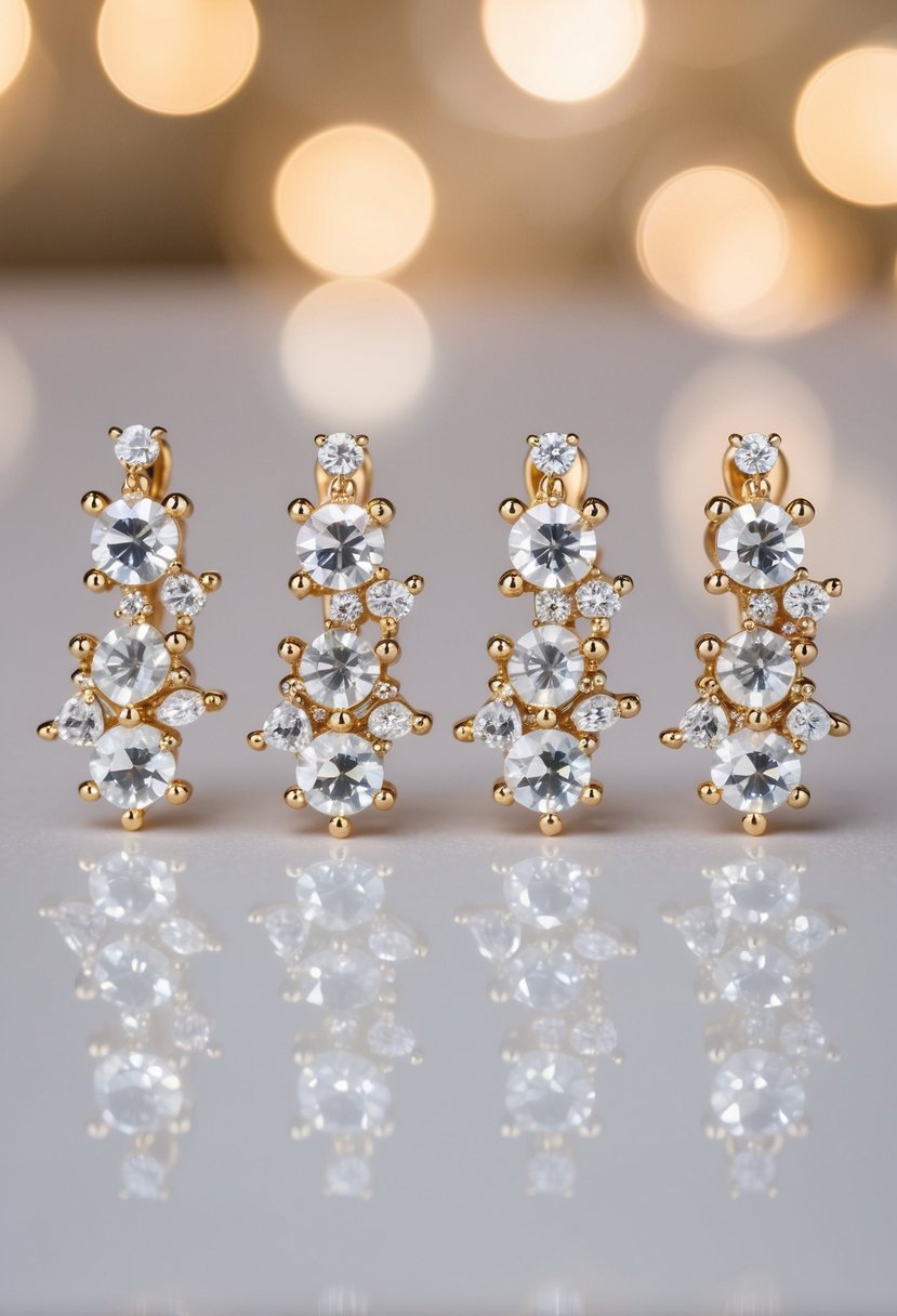 A sparkling mix of Austrian crystals and cubic zirconia arranged in elegant wedding earring designs