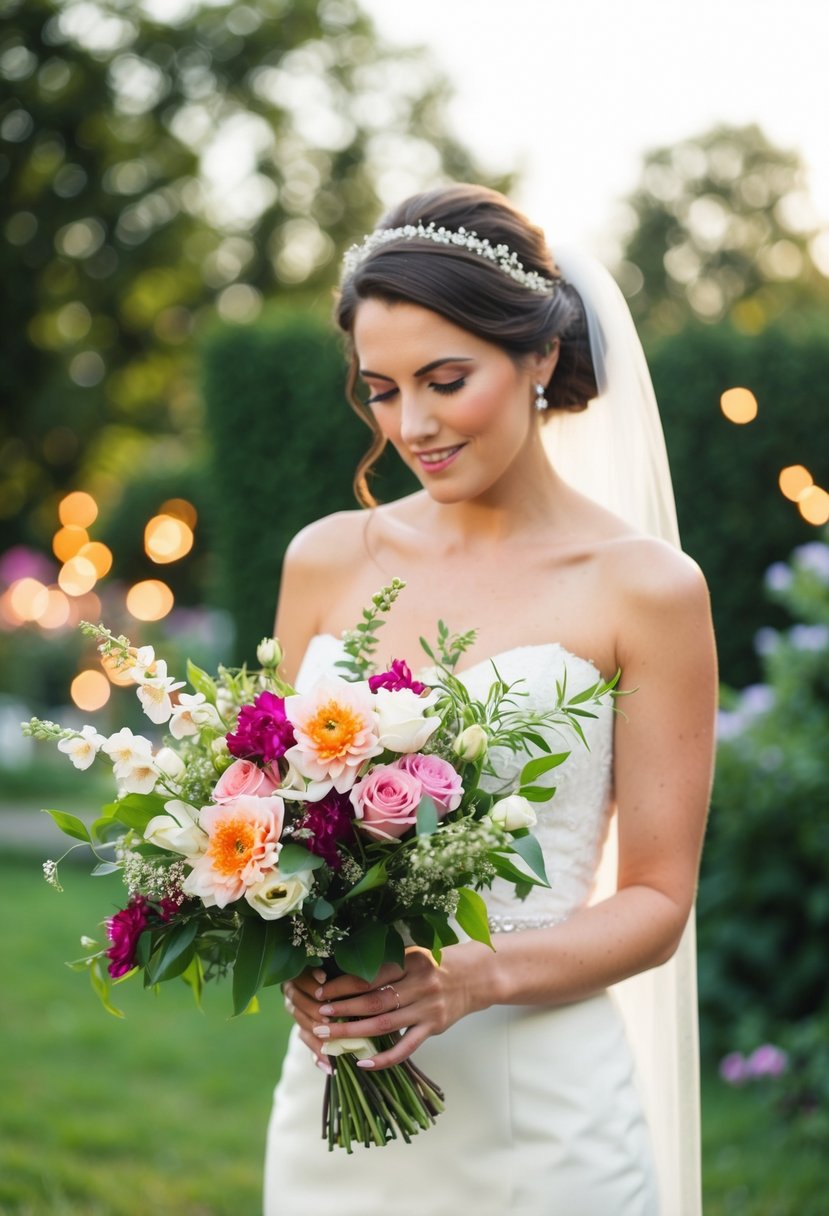 A bride selects fragrant blooms for her DIY wedding bouquet