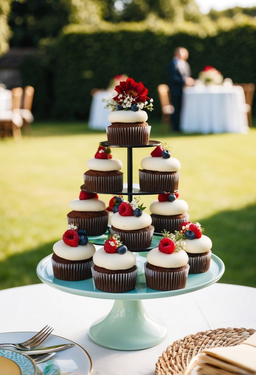 A backyard wedding with budget-friendly tea cake desserts