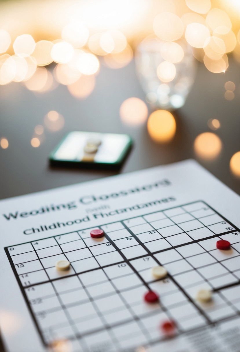 A wedding crossword puzzle with childhood nicknames as clues