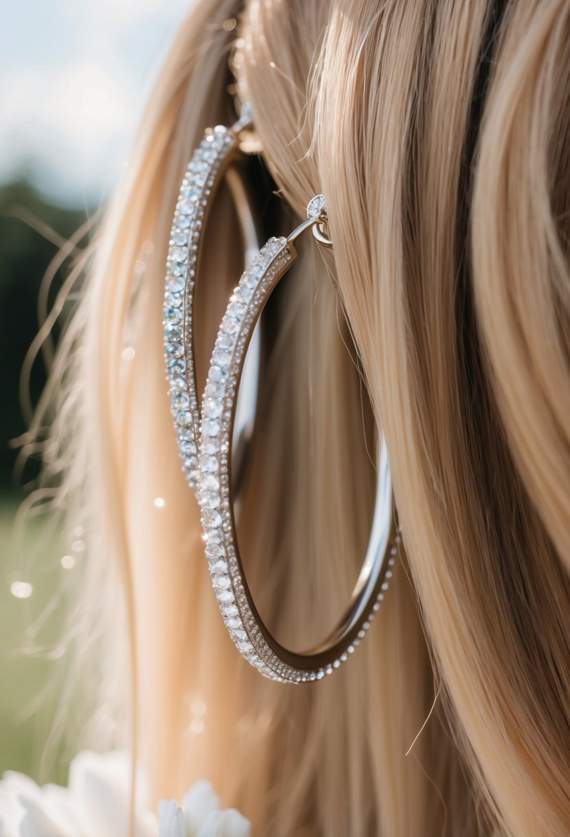 Crystal-studded hoops