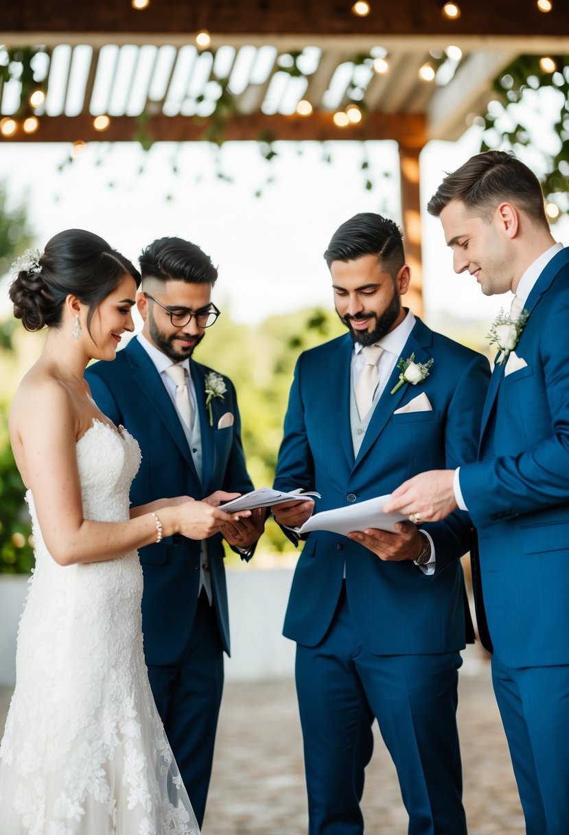 Trusted individuals carry out wedding tasks for the bride and groom