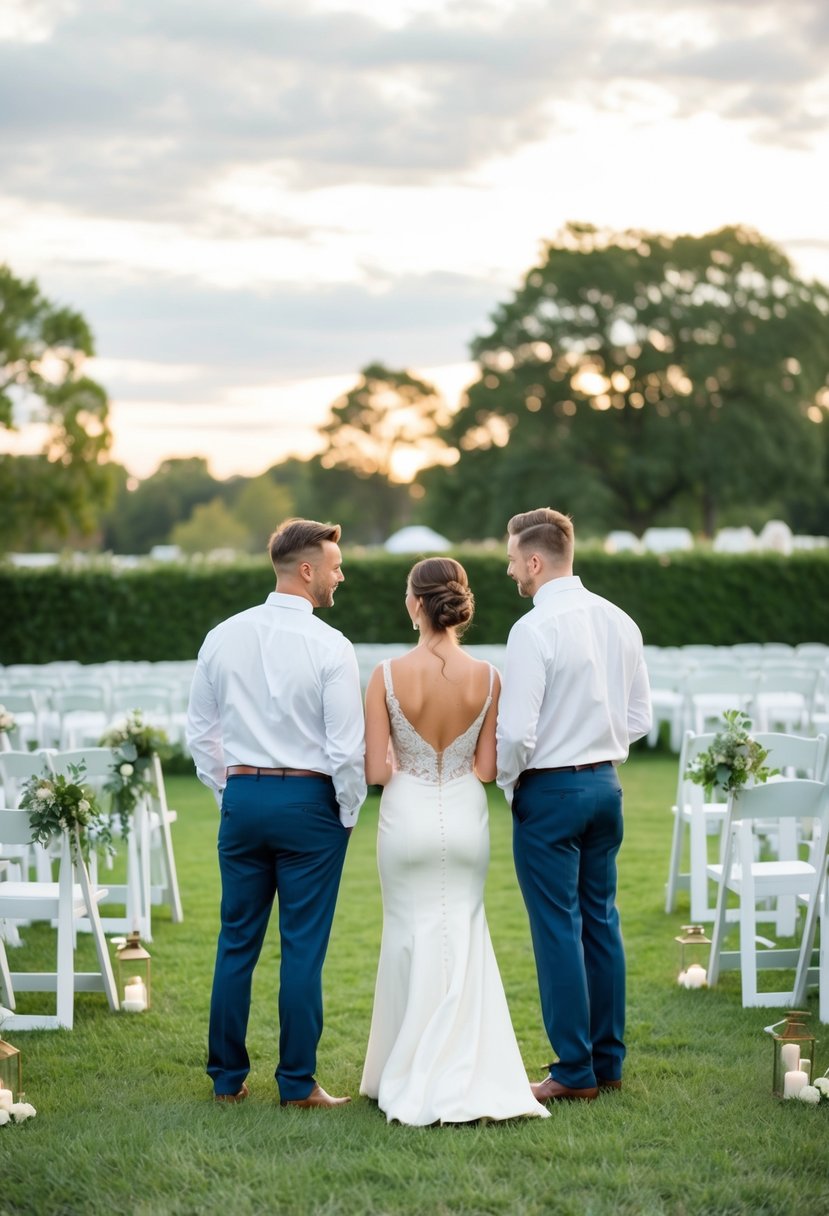 A couple stands together, examining a variety of wedding venues. They discuss options and make decisions that reflect their shared values