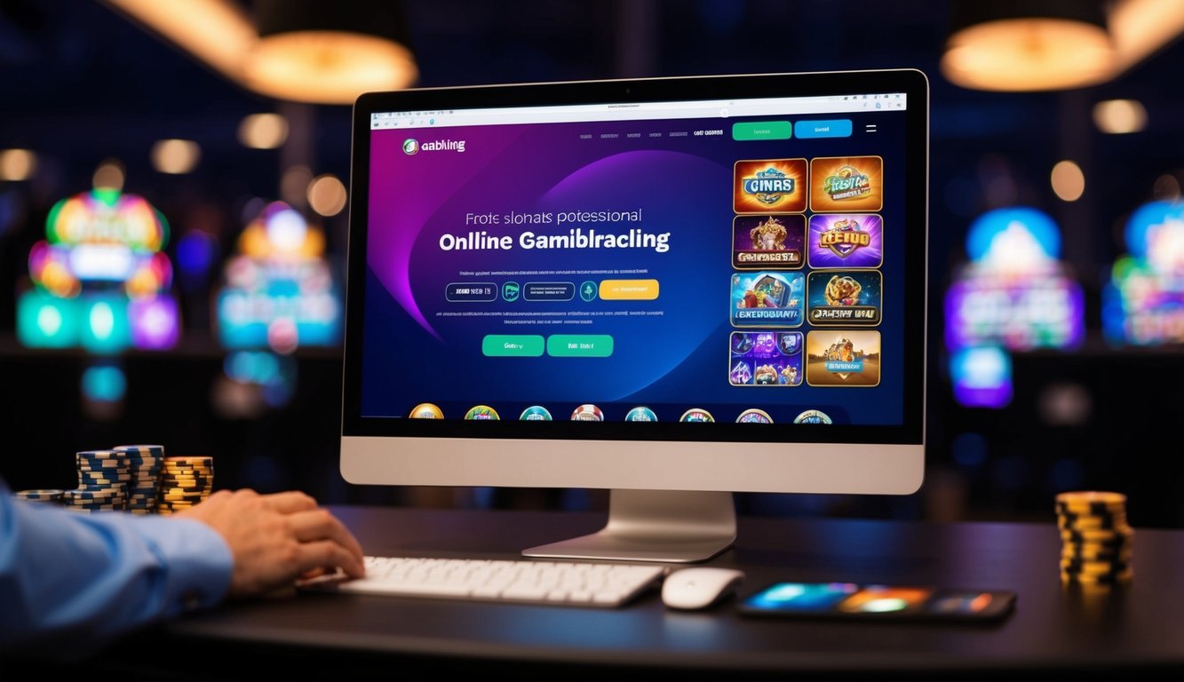 Sebuah platform perjudian online yang dinamis dengan antarmuka yang ramping dan modern, menampilkan berbagai permainan dan pengalaman bermain yang imersif