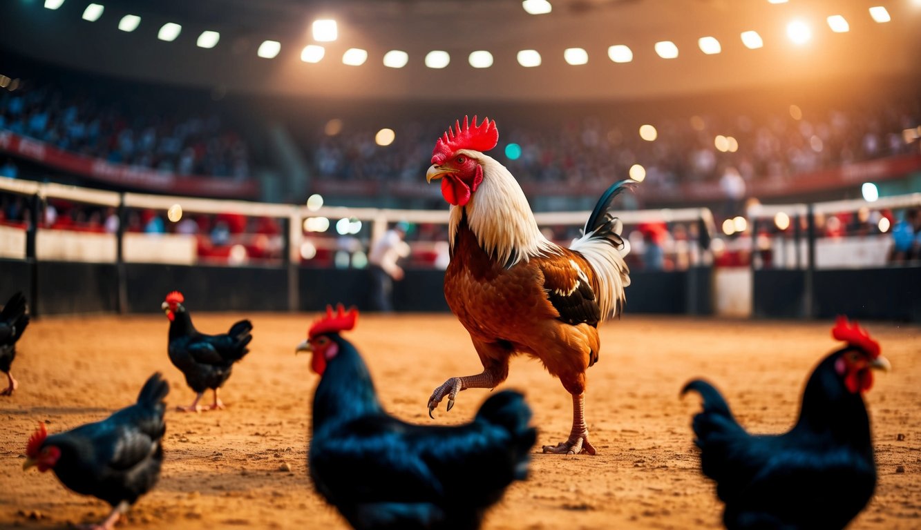 Arena sabung ayam yang ramai dengan sistem transaksi cepat