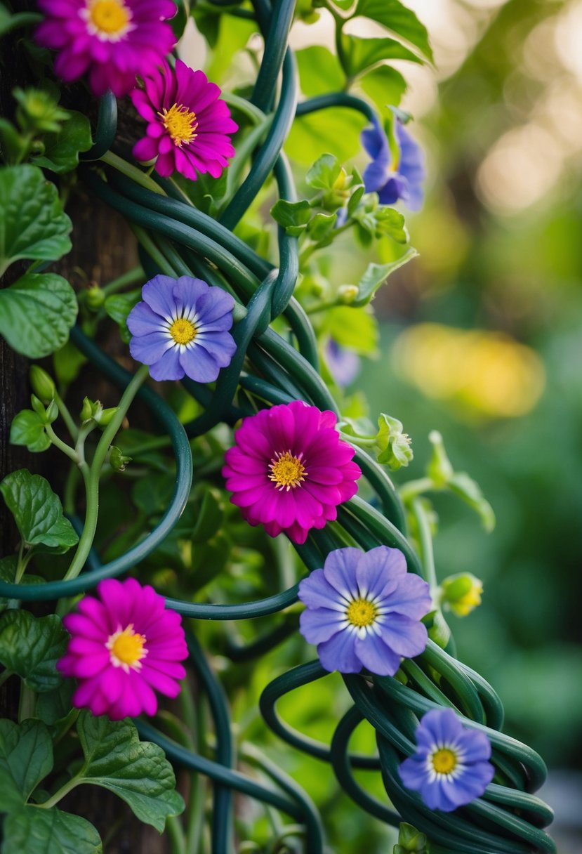 Vibrant flowers and twisting vines intertwine, creating unique ear climbers inspired by nature