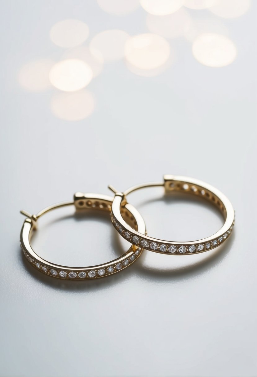 Two simple diamond hoops on a white background