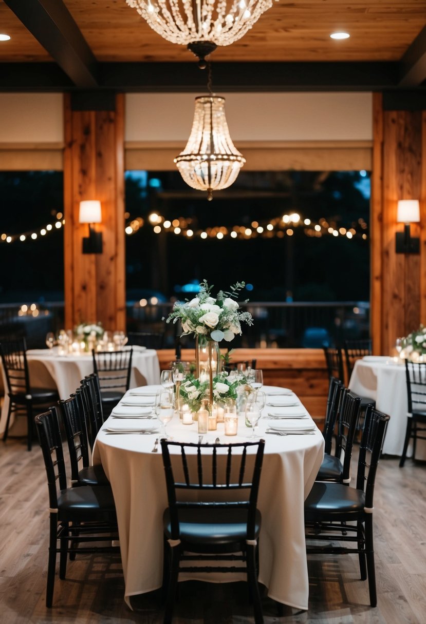 A cozy restaurant reception with simple decor and budget-friendly wedding venue ideas