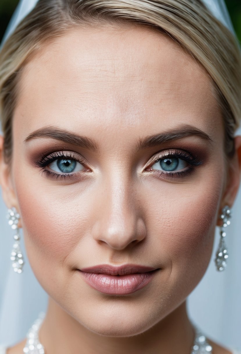 A woman's eyes with flawless, smudge-proof makeup at a wedding