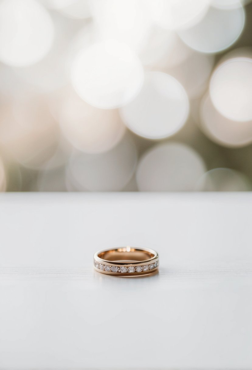 A simple wedding ring on a white background