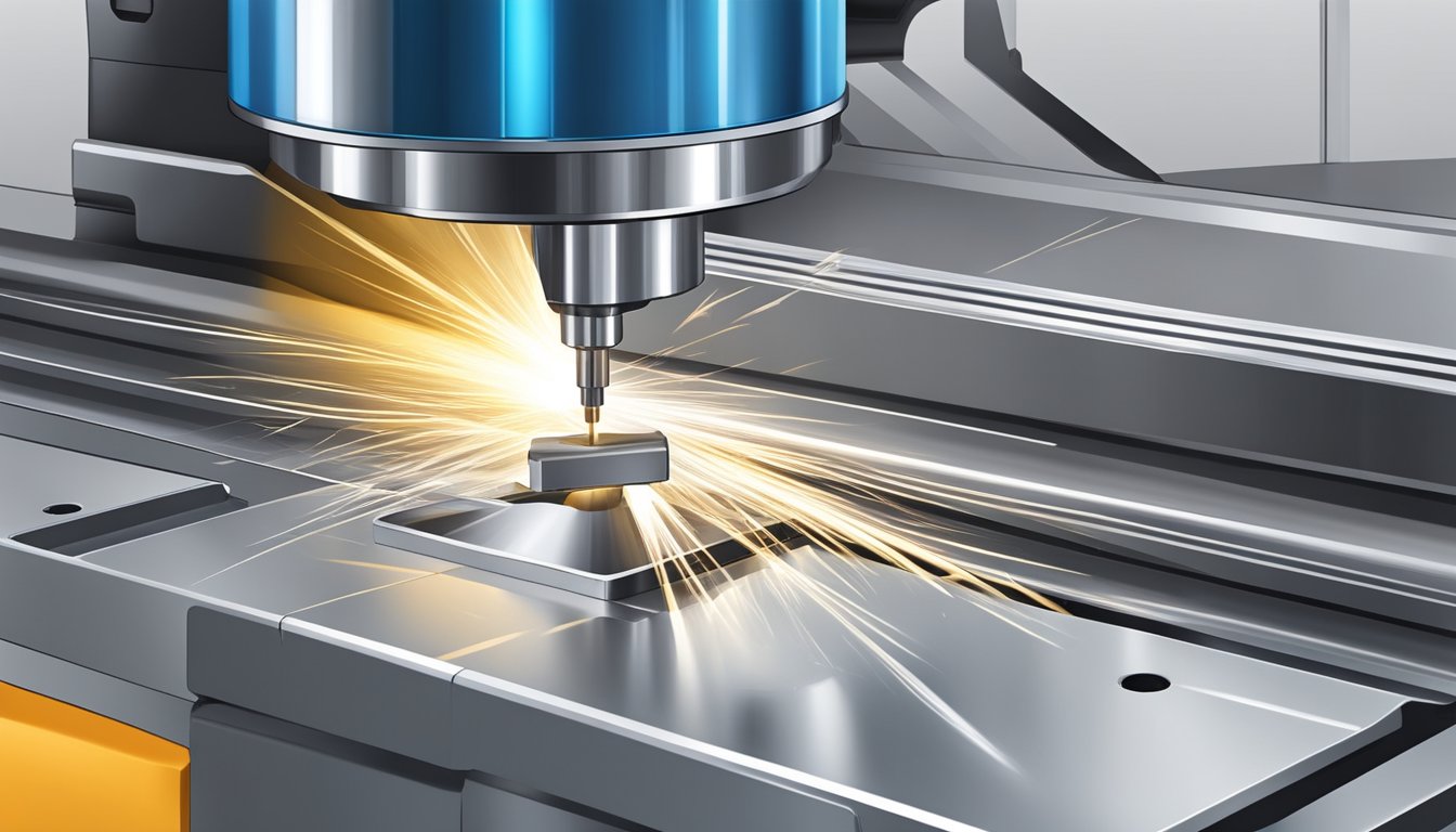 A precision CNC machine cutting aluminum with a corner radius end mill, producing smooth and precise contours