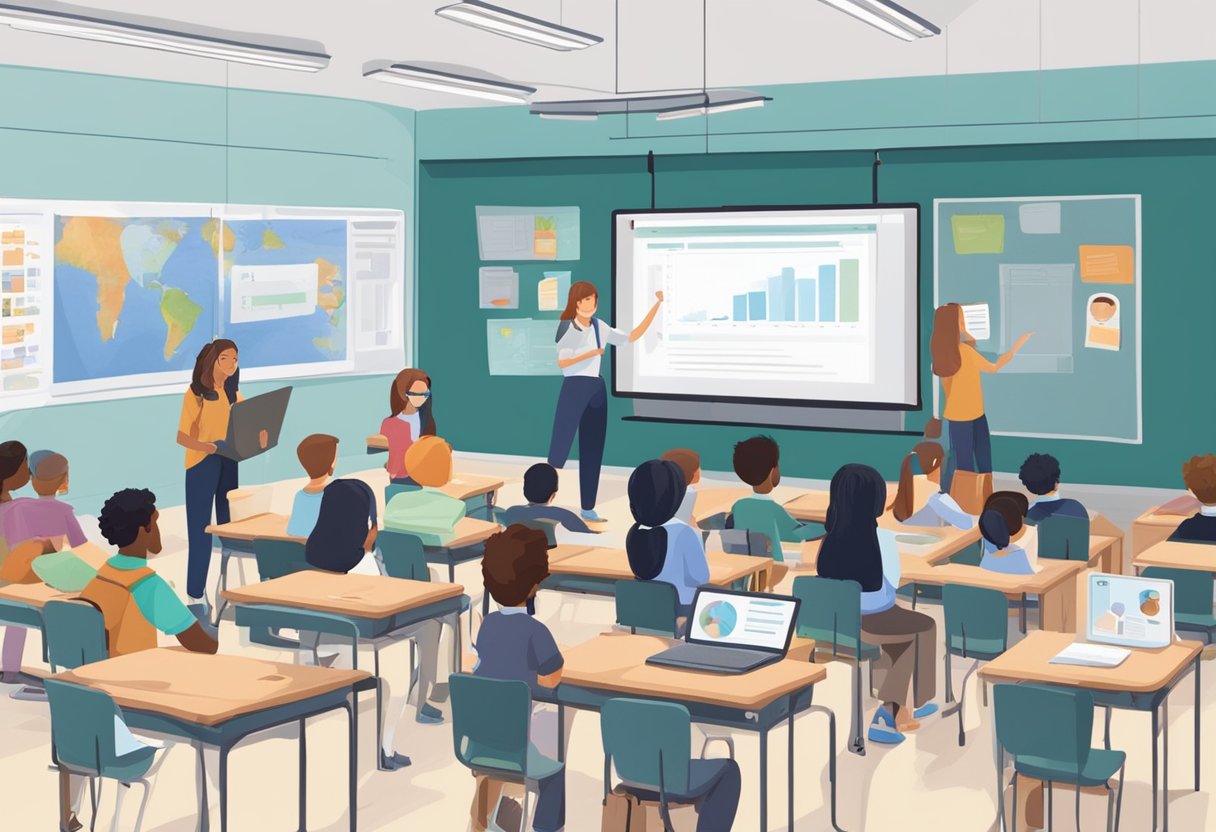 Best Tool ChatGPT, Claude, or Gemini for Education: A Comprehensive Comparison for Educators in 2025 A classroom setting with ChatGPT, Claude, and Gemini displayed on a screen, surrounded by educational materials and students engaged in learning