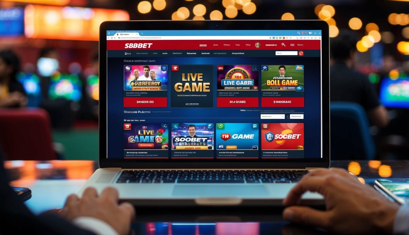 Sebuah situs web yang ramai dengan berbagai pilihan permainan langsung di sbobet