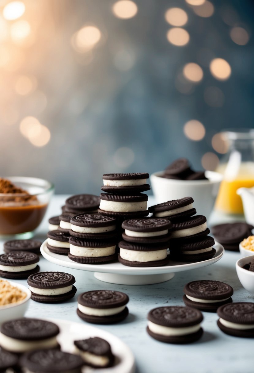 A table filled with various oreo desserts and ingredients