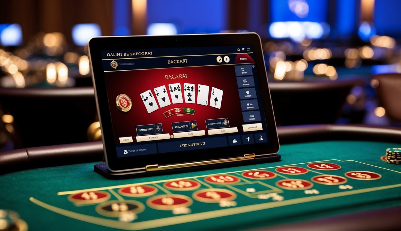 Antarmuka permainan baccarat online yang ramping dengan fitur canggih dan desain modern