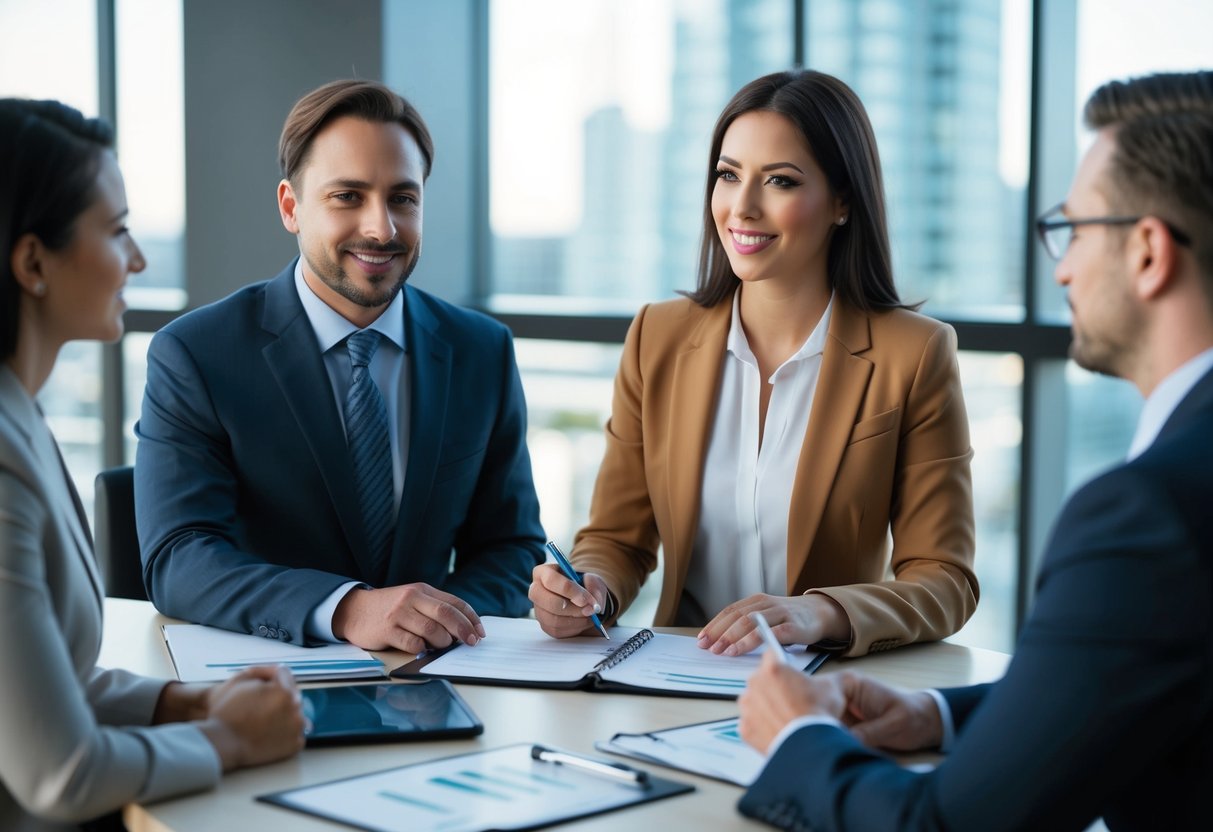 A cross-border financial planner in Canada meets with clients, discusses investment options, and provides advice on international financial regulations