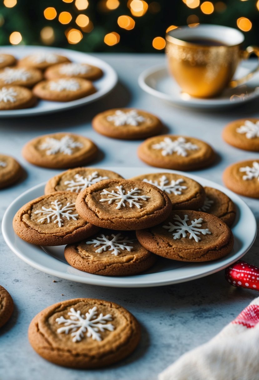 A table filled with freshly baked gingerbread cookies for a festive potluck