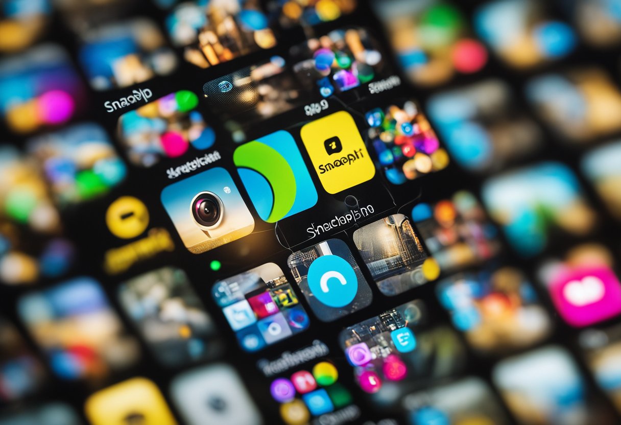 A smartphone with the Snapchat logo displayed on the screen