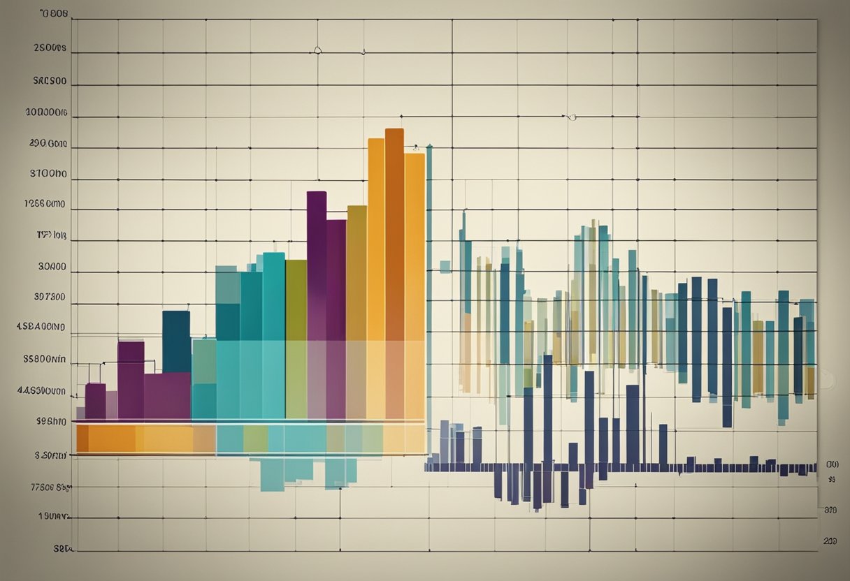 A bar graph showing Coors' financial performance over time, with a line graph depicting the fluctuation of stock prices