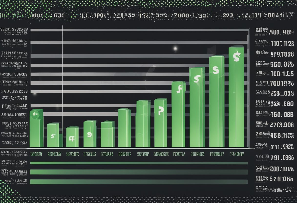 A bar graph showing Spotify's financial growth over time