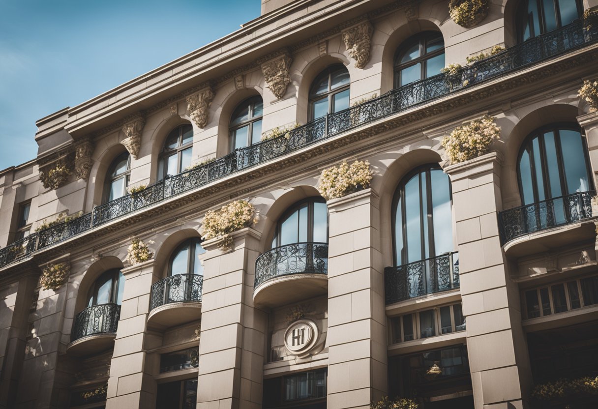 A grand hotel with the Hyatt logo prominently displayed on the exterior