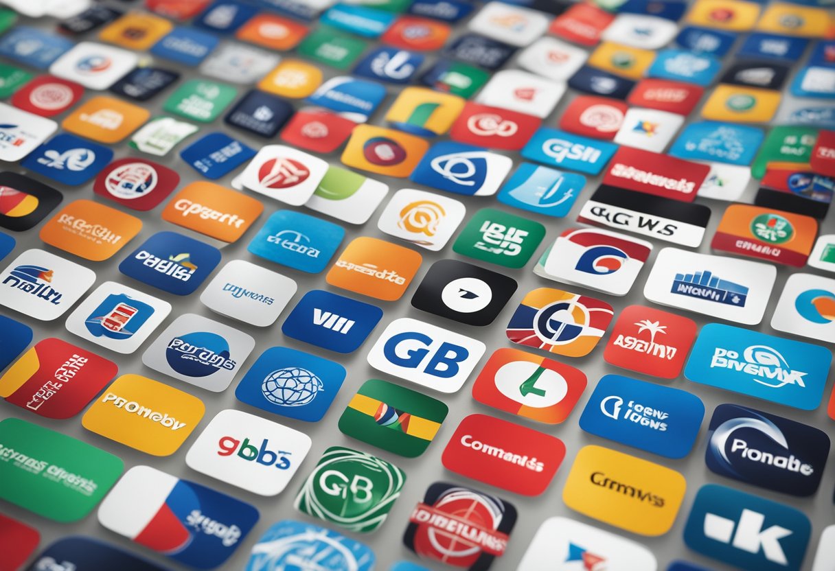 A group of corporate logos, representing various companies involved in strategic partnerships and acquisitions, with the logo of GB News prominently displayed