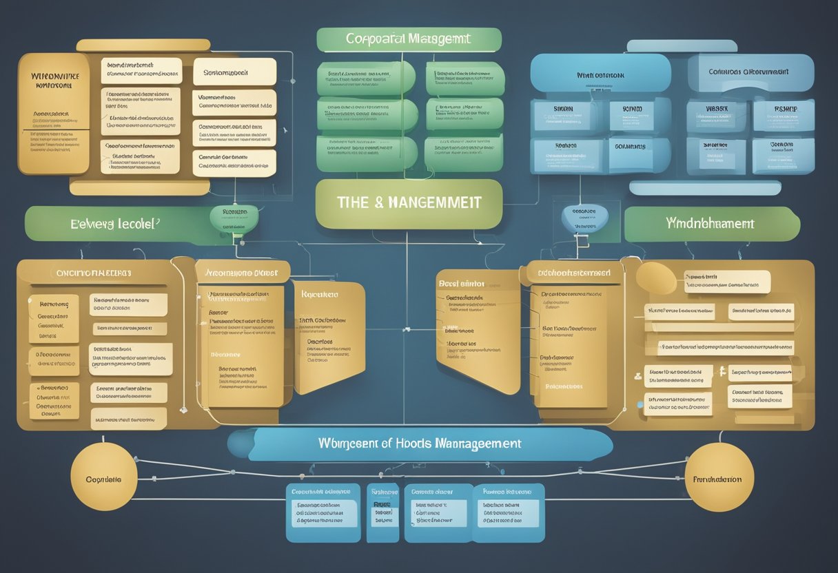 A flowchart showing the corporate structure of Wyndham Hotels and the various levels of management