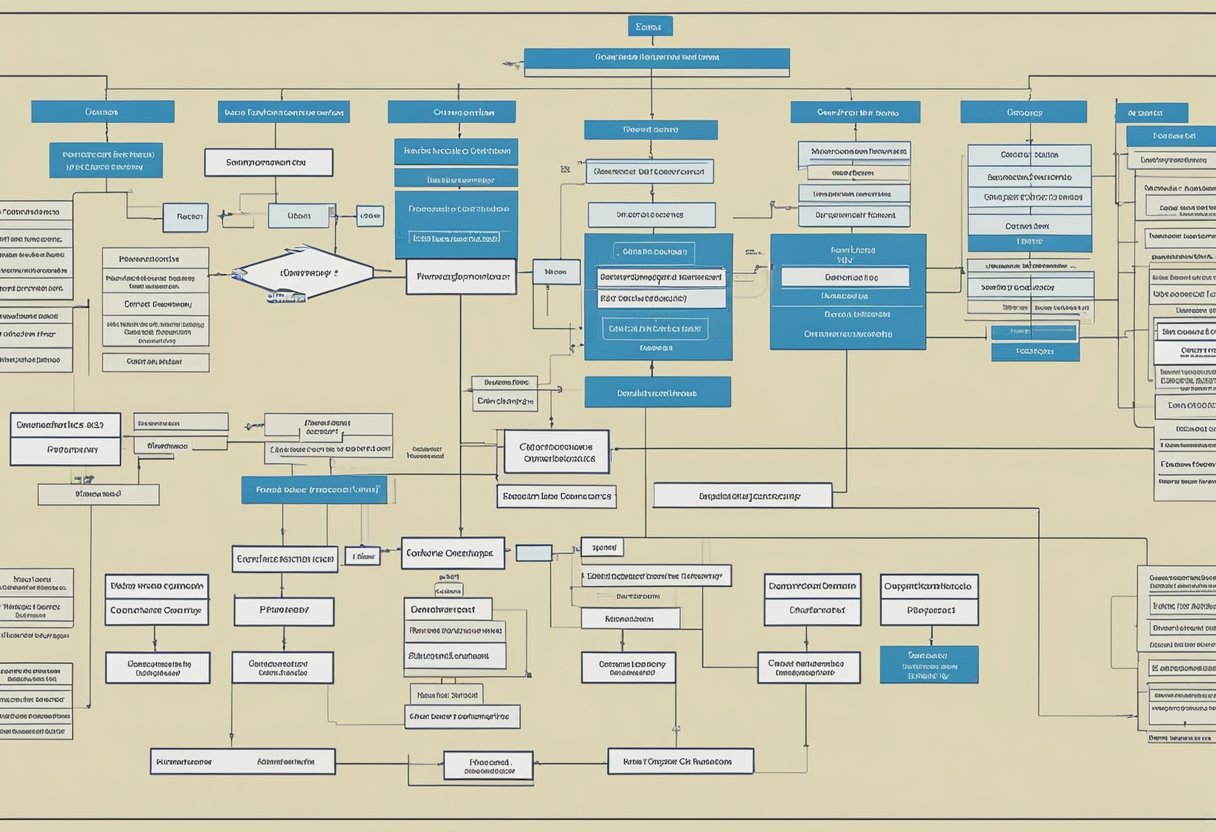 A corporate flowchart with Sky News at the top, branching down to different departments and ultimately leading to the owning organization