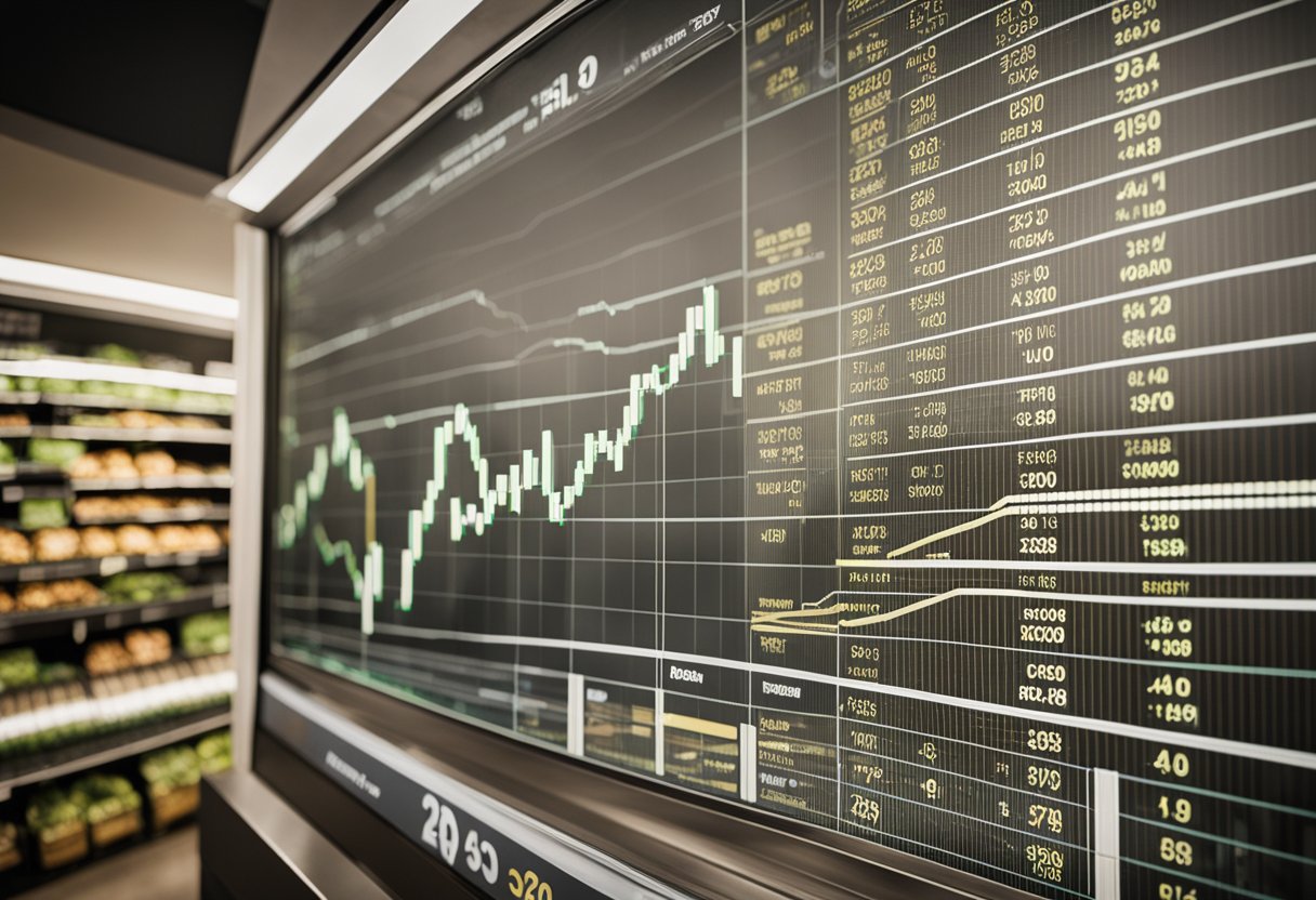 A graph showing Woolworths' financial performance over time