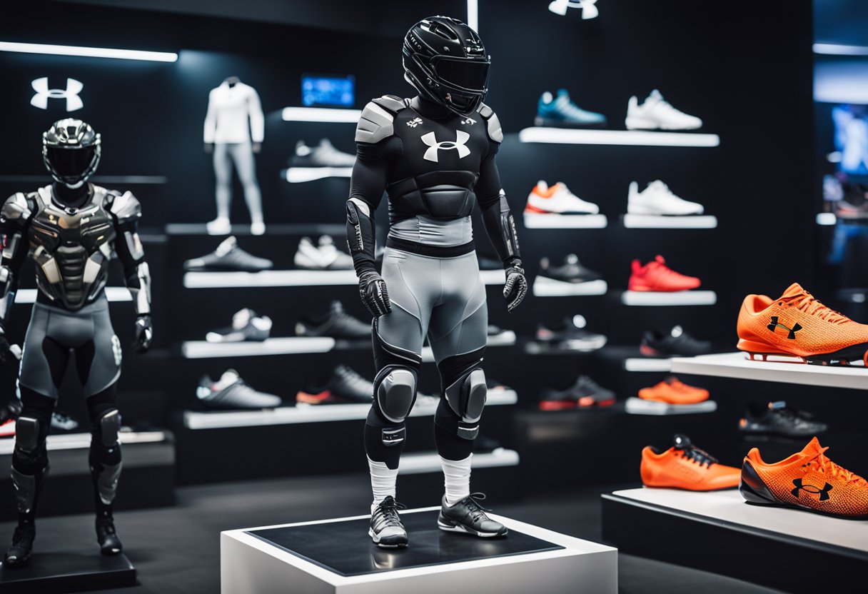 A display of Under Armour products and innovations
