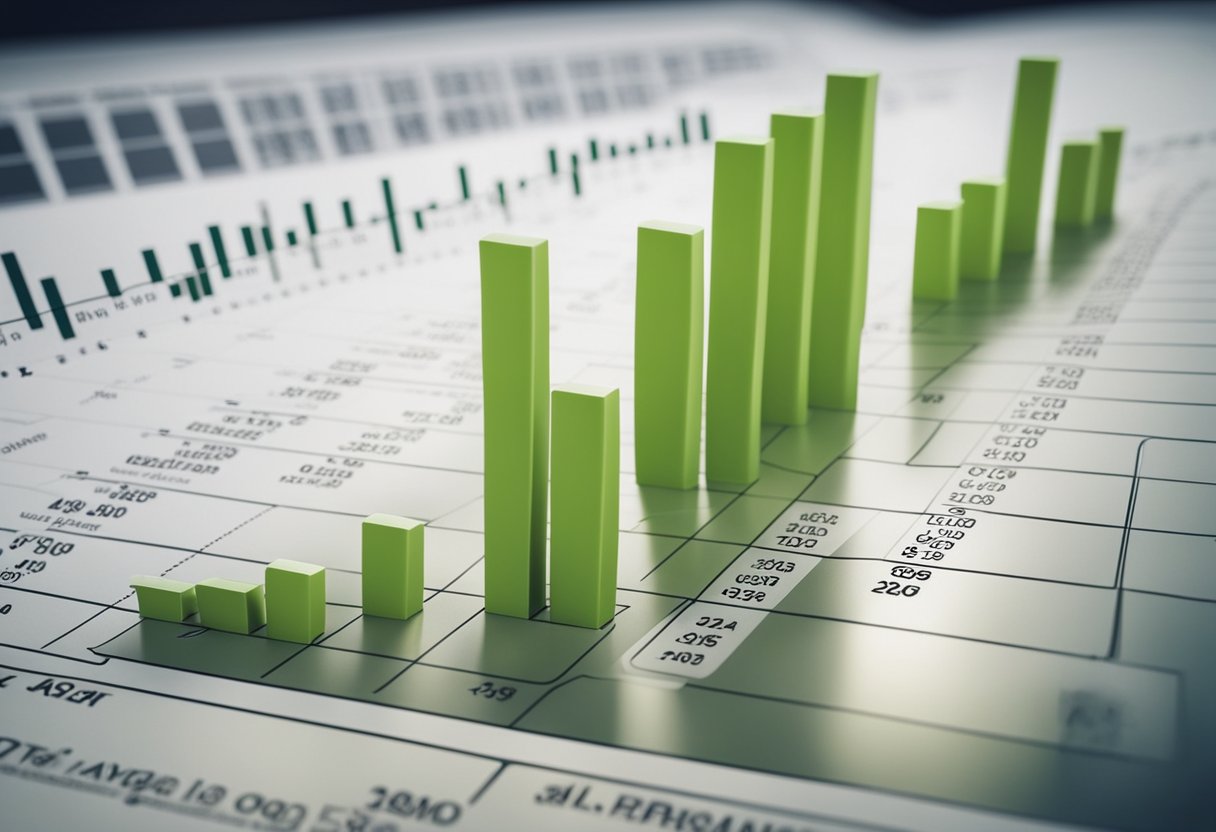 A graph showing Olive Garden's financial performance over time, with a steady upward trend