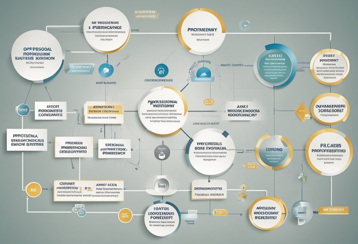 A flowchart showing the ownership structure of JCPenney, with various entities and individuals connected through lines and arrows