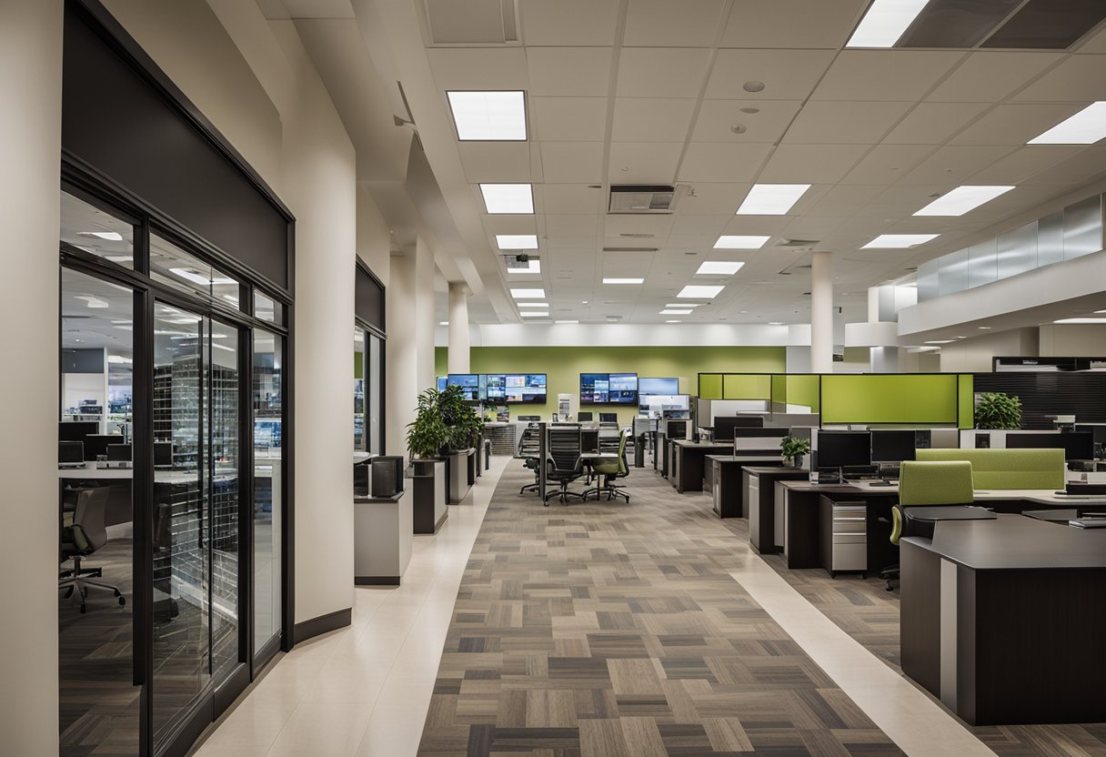 The headquarters of Operational Insights, the owner of JCPenney, with a modern and professional atmosphere