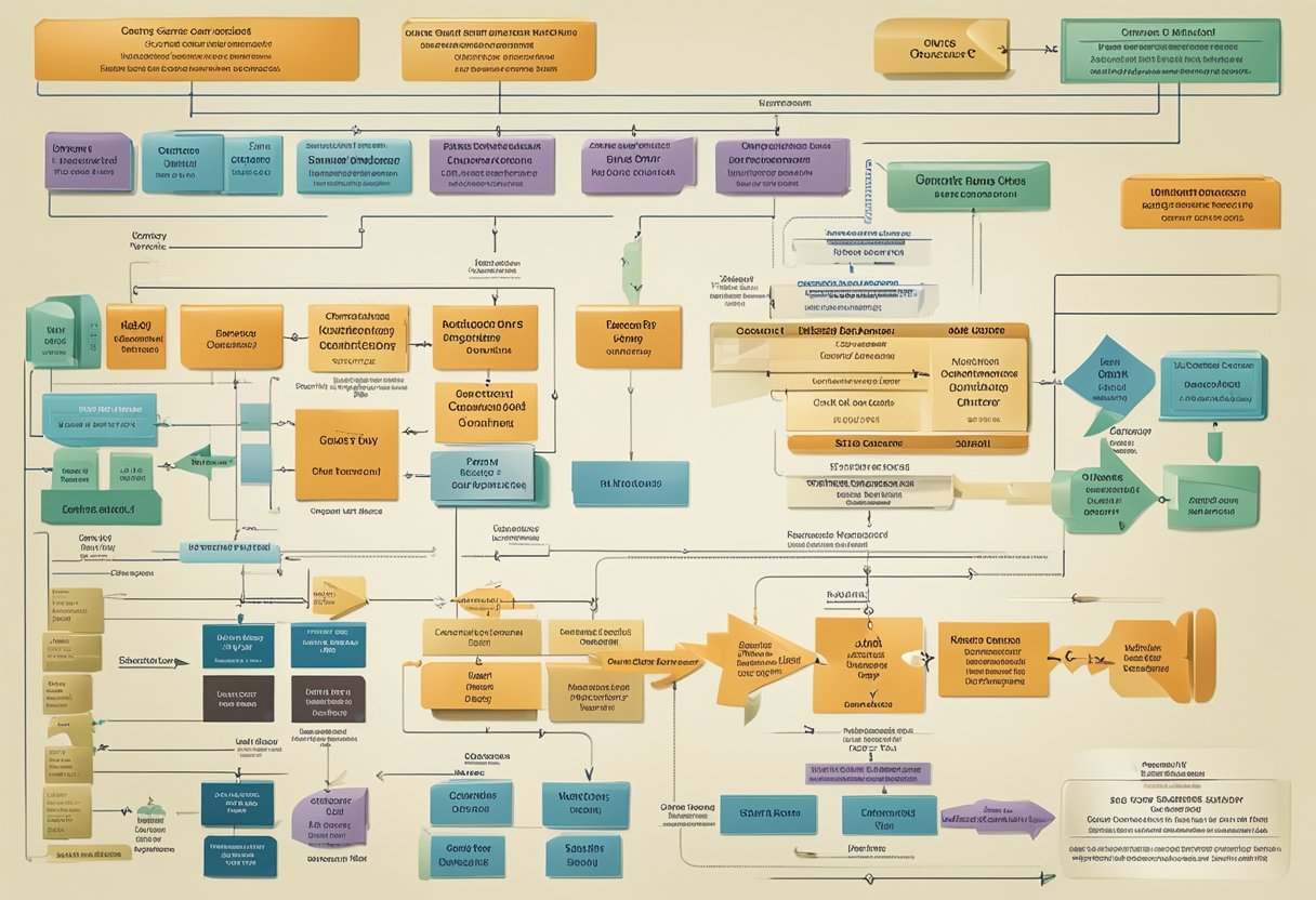 A flowchart showing the corporate ownership structure of QVC, with arrows and labels indicating the various owners and their relationships
