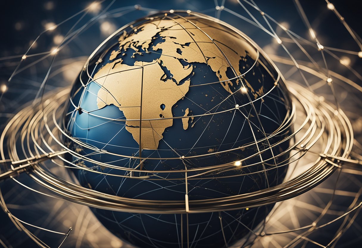 A globe surrounded by interconnected lines, with Oracle's logo at the center