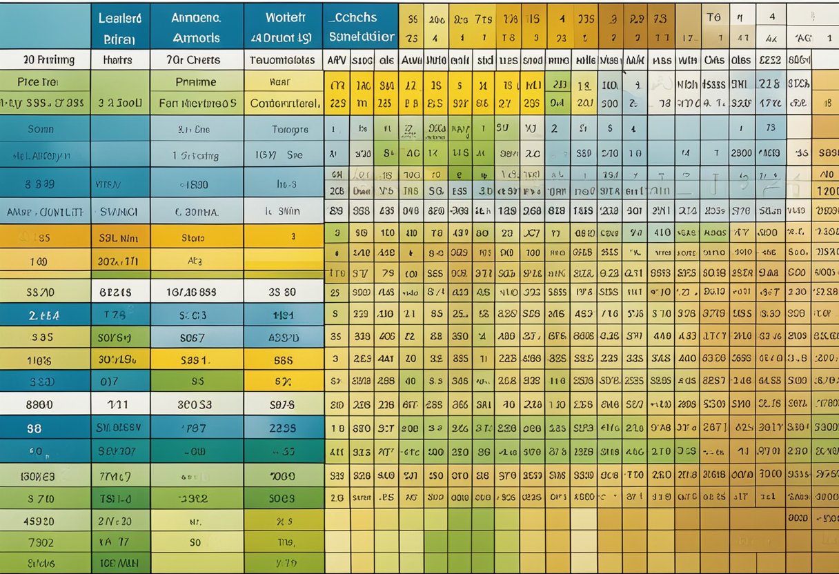 A colorful chart with labeled sections for prime, composite, rational, irrational, whole, and natural numbers
