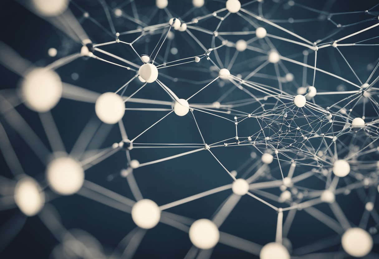 A web of interconnected lines and circles representing various stakeholders and entities in EE's ownership structure