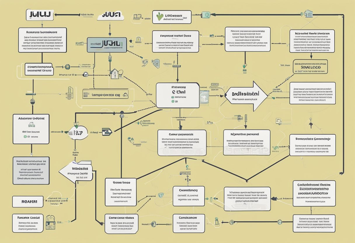 A flowchart showing the ownership structure of Juul, with various companies and investors connected through lines and arrows