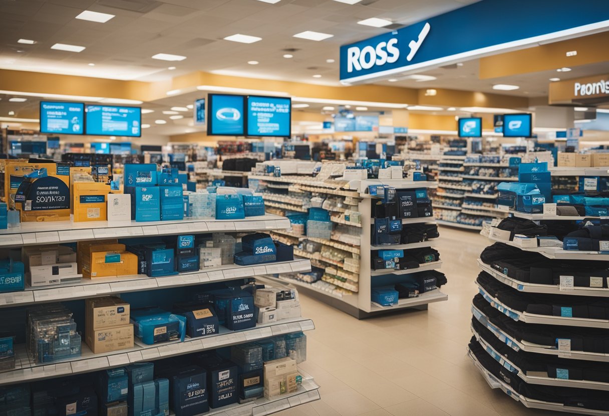 A display of various products and services offered at Ross Dress for Less