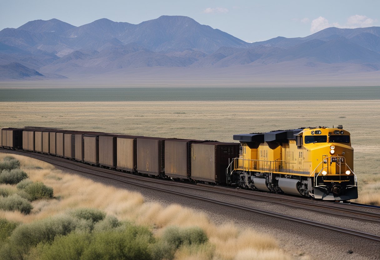 The Union Pacific Railroad stretches across vast American landscapes, connecting east and west with its extensive geographical reach