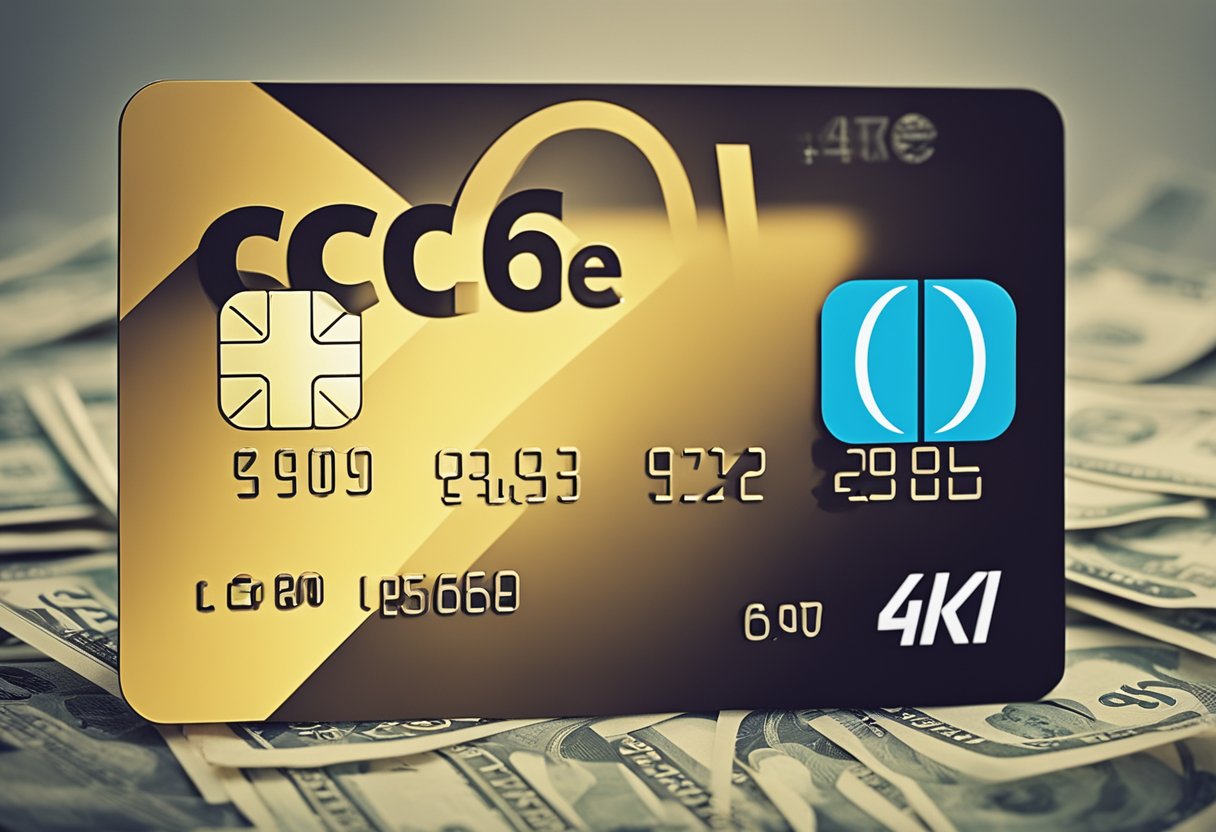 Um cartão do C6 Bank flutuando acima de uma etiqueta de preço com um símbolo de taxa anual riscada